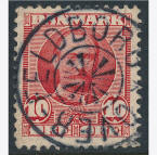 10 re rd Fr VIII med stjernestempel OVER FELDBORG 1907 Danmark